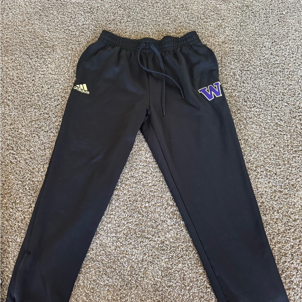 Adidas Black Joggers with Elastic Waistband and Tapered Ankles